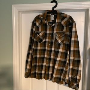 Diesel - Size XL - Western Style - lightweight flannel. green/brown/black